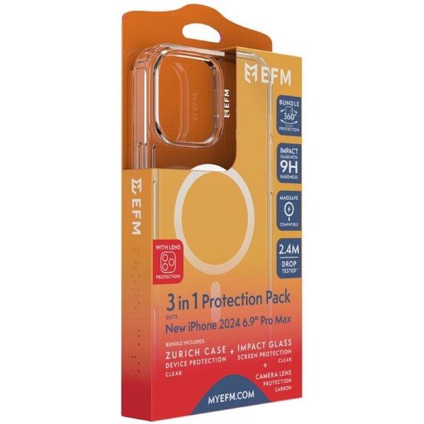 EFM Zurich MagSafe Impact Screen and Lens Protector Bundle For iPhone 16 Pro Max [EFCZBCSL612CLE]