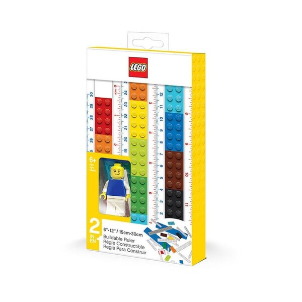 Lego 2.0 Convertible Ruler w/ Mini Figure Kids School Stationery 6y+