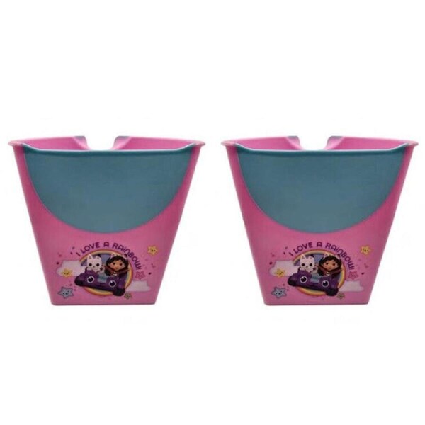 2PK Gabbys Dollhouse Shampoo Rinser Container Kids Washing Bath Accessory Pink