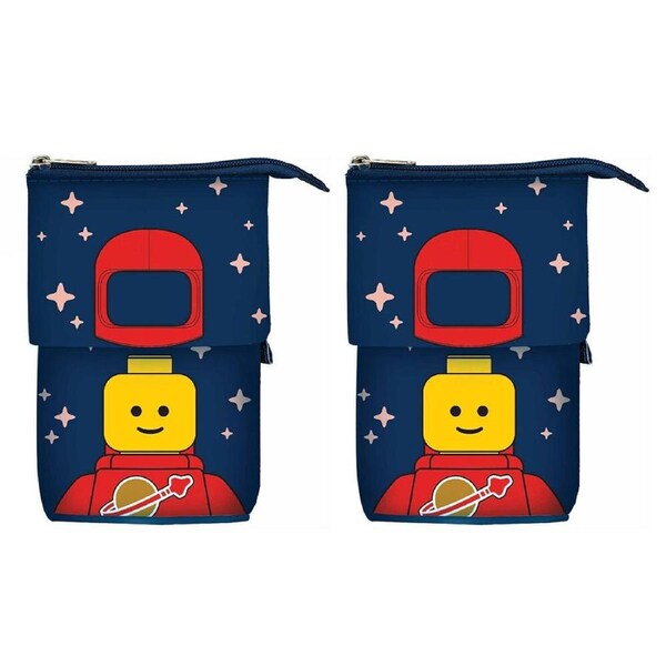 2PK Lego Spaceman Red Pop Pencil Case Organiser Kids/Children School Stationery