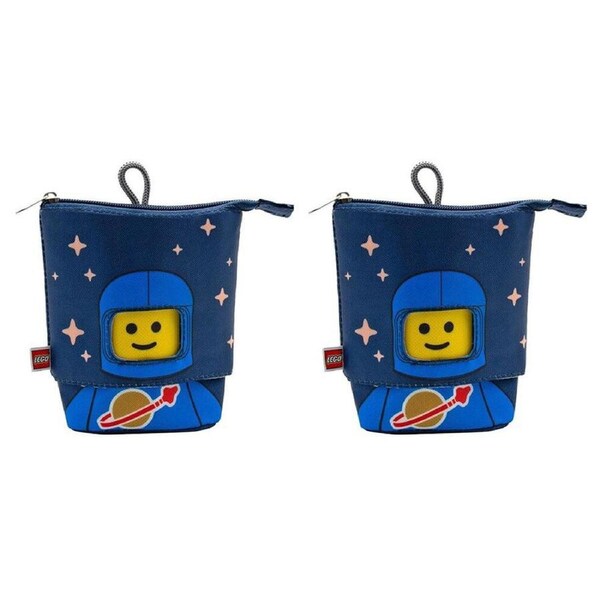 2PK Lego Spaceman Blue Pop Pencil Case Organiser Kids School Stationery