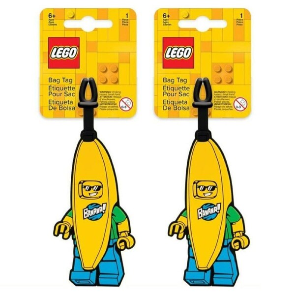 2PK Lego Banana Man Tag Keychain Hanging Accessory Key Ring Bag Charm 6y+