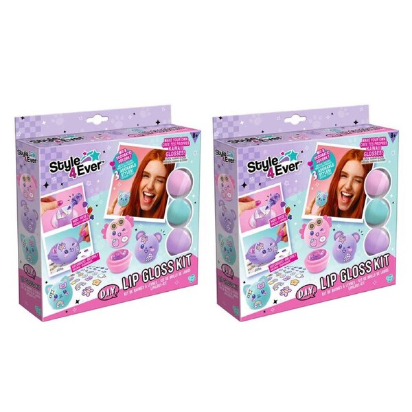2PK Canal Toys Style 4 Ever DIY Lip Balm Kit Kawai Gloss Style Kids Craft 8y+
