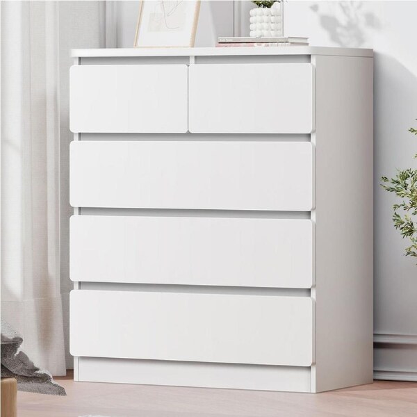 ALFORDSON 5 Chest of Drawers Minimalist Storage Cabinet Dresser White