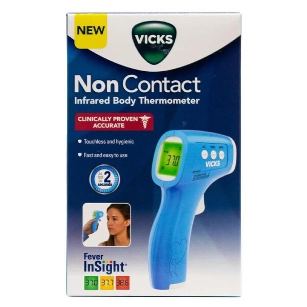 Vicks Non-Contact Thermometer - Infrared Body Digital Thermometer - Quick Reading - Fever Detection