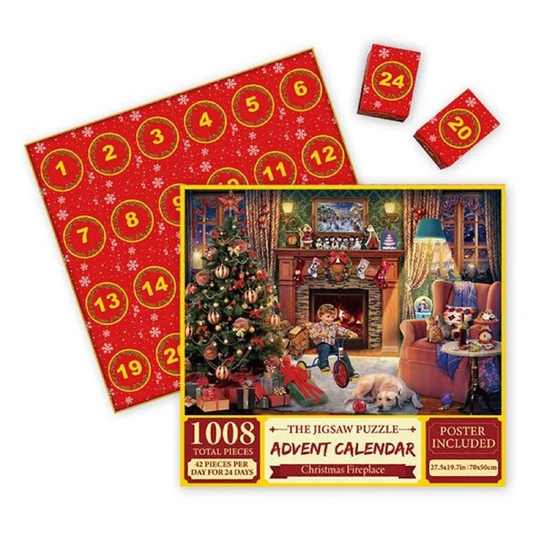 Catzon Christmas Jigsaw Puzzles 24 Days Countdown Calendar for Kids Adults Gift-J