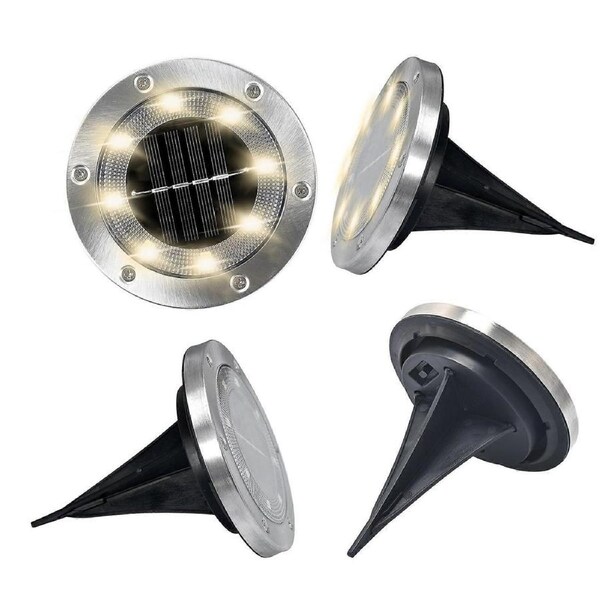 6Pcs Solar Lights Outdoor, 8Pcs Solar Led Ground Lights Ip65 Waterproof Garden Lights Decorative Solar Lights Lighting Path Garden Yard Patio Lawn [Wa