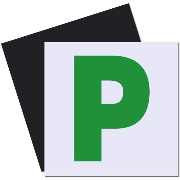 2x Magnetic GREEN P PLATES Probationary Car Window Signs for NSW (New South Wales)