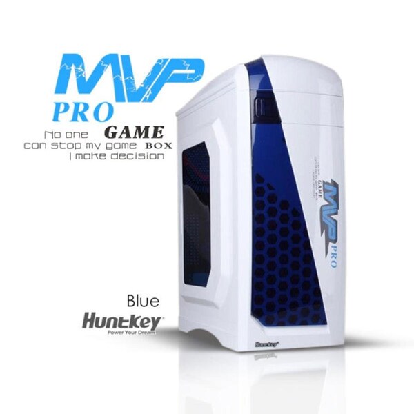 Huntkey MVP Pro Gaming computer chassis - Blue (No PSU Included, NO FAN Included)