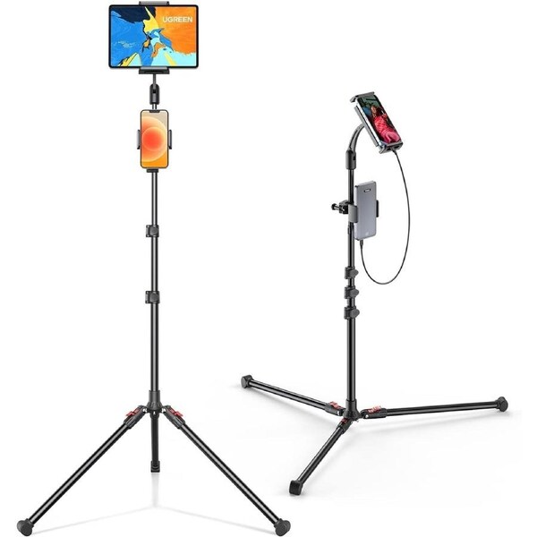 UGREEN 15647 2-in-1 Tablet (Max 12.9 inch) + Phone (Max 7.2 inch) Tripod Stand