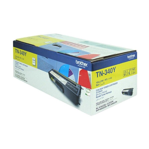 BROTHER TN-340Y Colour Laser Toner- Standard Yield Yellow, HL-4150CDN/4570CDW, DCP-9055CDN, MFC-9460CDN/9970CDW - 1500 pages