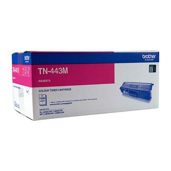 BROTHER TN-443M Colour Laser Toner - High Yield Magenta - to suit HL-L8260CDN/8360CDW MFC-L8690CDW/L8900CDW - 4,000 Pages