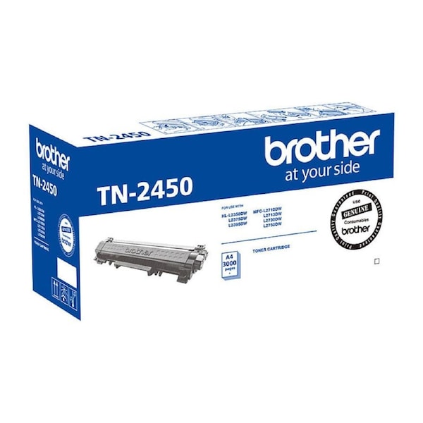 Brother TN-2450 Mono Laser Toner- Standard, HL-L2350DW/L2375DW/2395DW/MFC-L2710DW/2713DW/2730DW/2750DW up to 3,000 pages