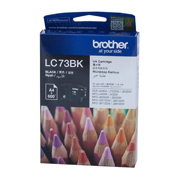 BROTHER LC-73BK Black High Yield Ink Cartridge - DCP-J525W/J725DW/J925DW, MFC-J6510DW/J6710DW/J6910DW/J5910DW/J430W/J432W/J625DW/J825DW - up to