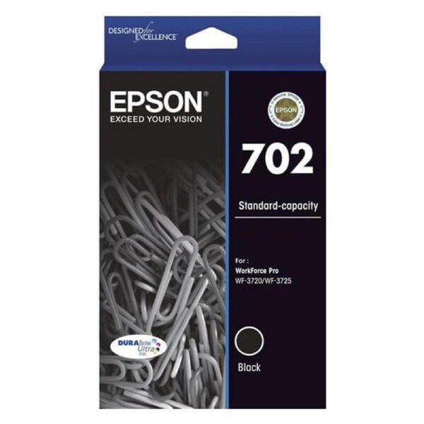 EPSON 702 BLACK INK DURABRITE WF-3720 WF-3725