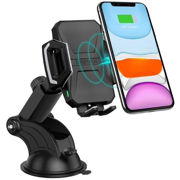 CHOETECH T521-F 15W Fast Wireless Charging Car Dock