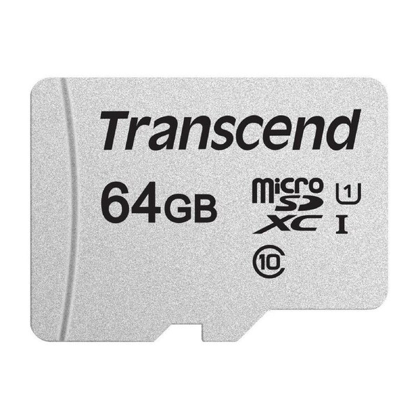 TRANSCEND TS64GUSD300S 64GB UHS-I U1 microSD w/o Adapter (microSDHC I, C10, U1)