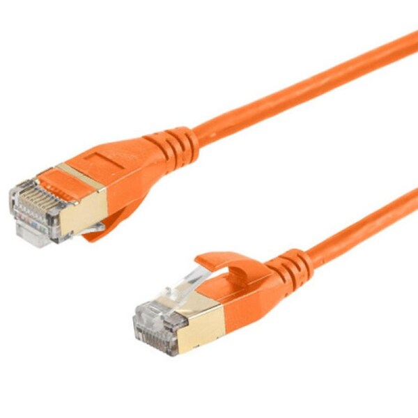 Idealink CAT 7 RJ45 Round 7*0 Ethernet Cable 0.35m - Orange (CB-CAT7-0.35M-ORANGE)