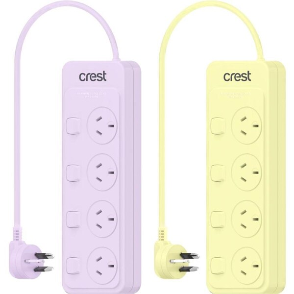 Crest Power Board 4 Sockets 4 Switches - Assorted*