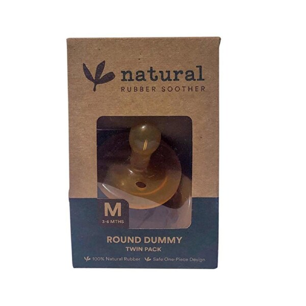 Natural Rubber Soothers Natural Rubber Soother Round Dummy Medium (3-6 Months) Twin Pack