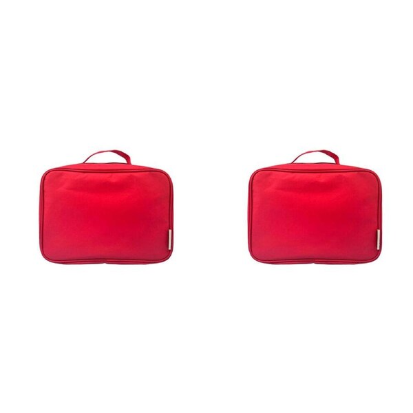 2PK Frankie & Me Womens Makeup Cosmetics Hanging Travel Toiletry Bag 27x20cm Red