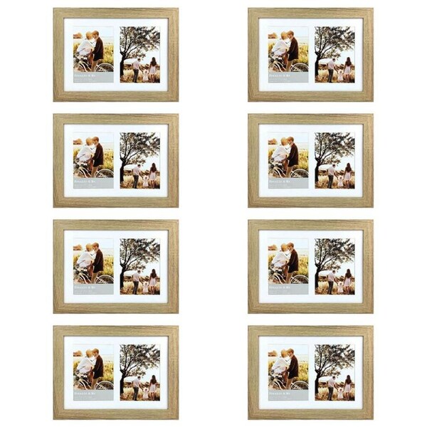 8PK Frankie & Me Wooden Collage 5x7'' Double Picture Frame Home/Office Decor Oak