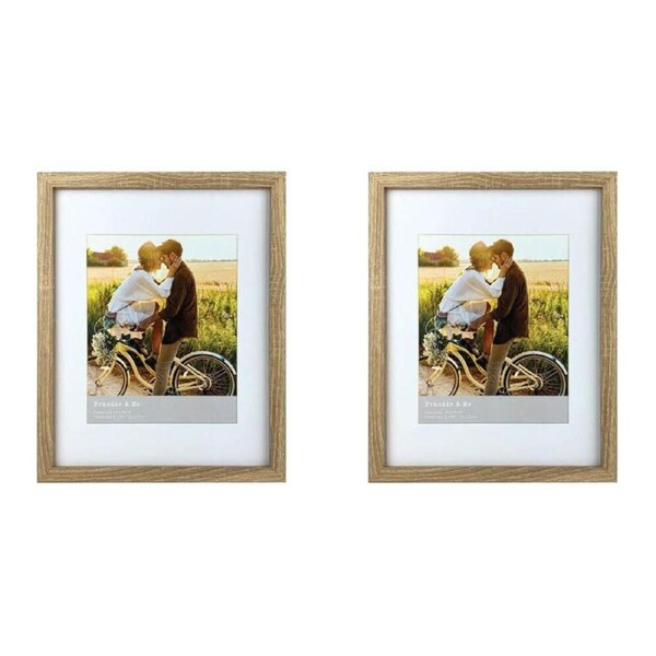 2PK Frankie & Me Wooden Border 8x10'' Picture Frame Home/Office Photo Decor Oak