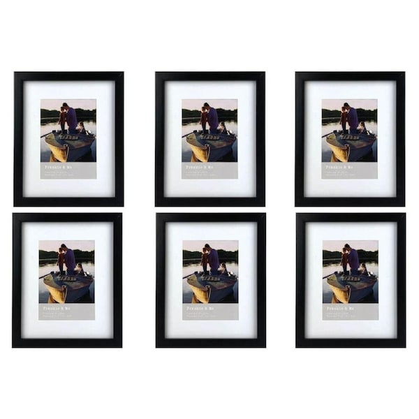 6PK Frankie & Me Wooden Border 5x7'' Picture Frame Home/Office Photo Decor Black