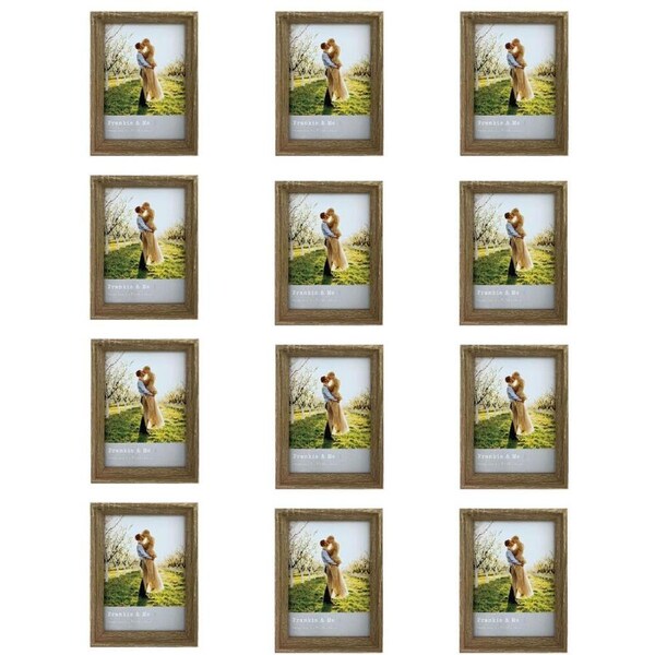 12PK Frankie & Me Window Wooden 5x7'' Picture Frame Home/Office Photo Decor Oak