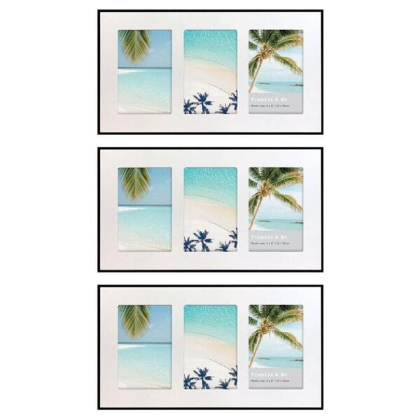 3PK Frankie & Me 3 Window Collage Picture Frame Home/Office Decor 37.5cm White