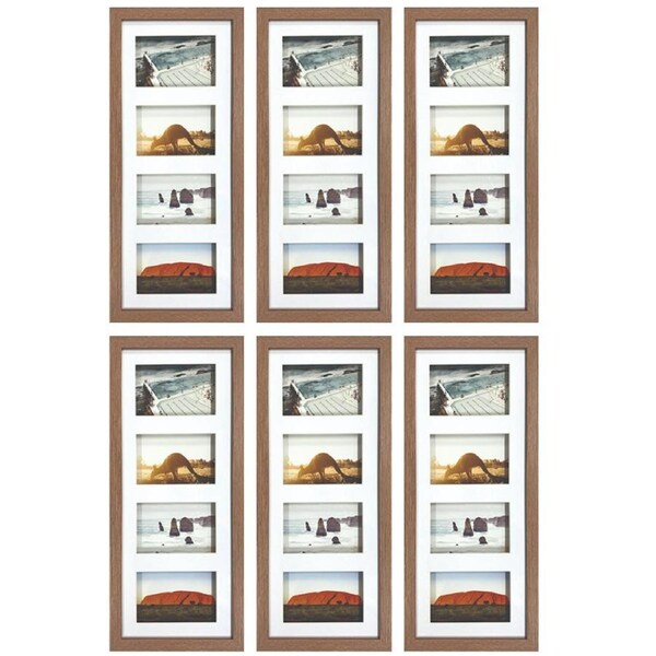 6PK Frankie & Me Shadow 8x20'' Picture Frame Photo Holder Home Decor Dark Oak