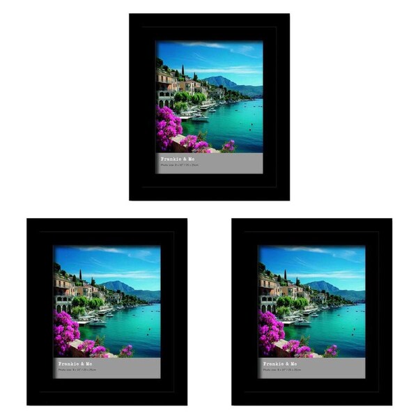 3PK Frankie & Me Wooden Split Level 8x10'' Picture Frame Home/Office Decor Black