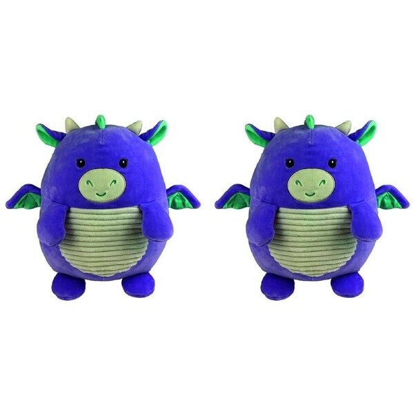 2PK Momoko Squish Dragon Animal Stuffed Doll Kids Soft Plush Toy 25cm Purple