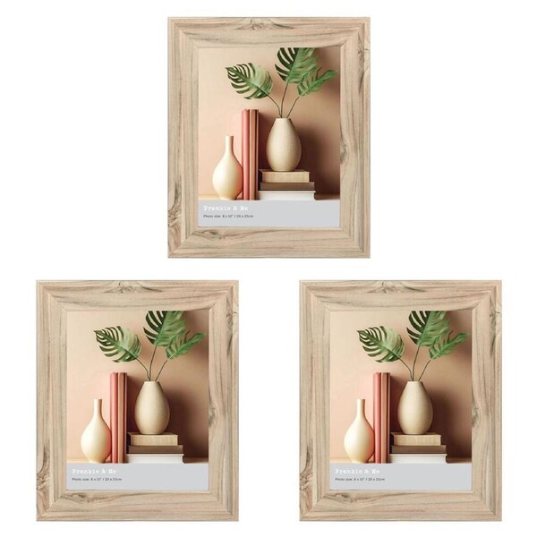 3PK Frankie & Me Standing 8x10'' Picture Frame Photo Holder Home Decor Oak