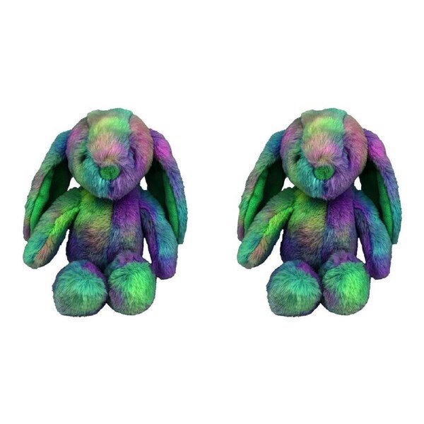 2PK Momoko Bunny Stuffed Animal Kids/Children Soft Doll Plush Toy 25cm Rainbow