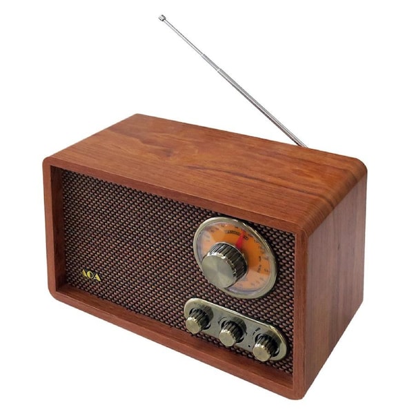 Vintage Wooden AM/FM Bluetooth Radio Classic Retro Radio with Tone Control