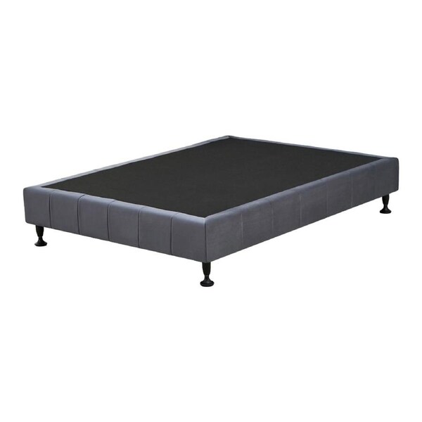 Waylon Velvet Double Bed Base Dark Grey
