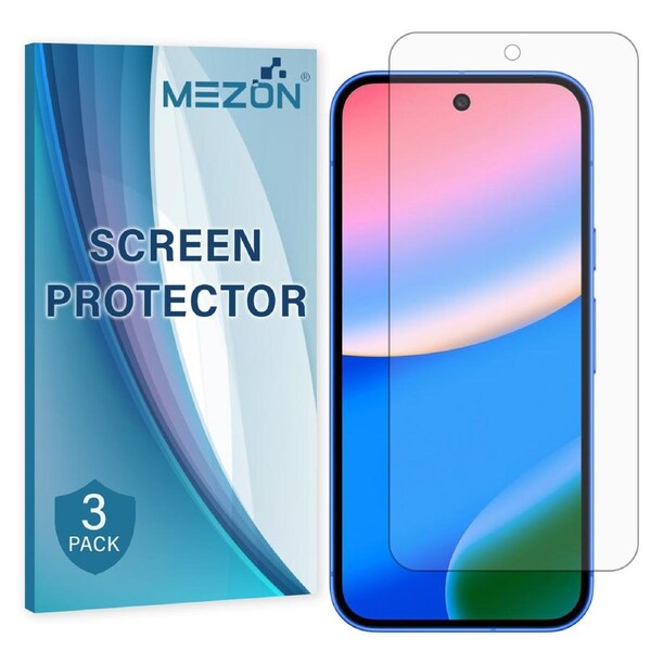 [3 Pack] Google Pixel 10 Clear Screen Protector Film by MEZON – Case Friendly, Shock Absorption (Pixel 10, Clear)
