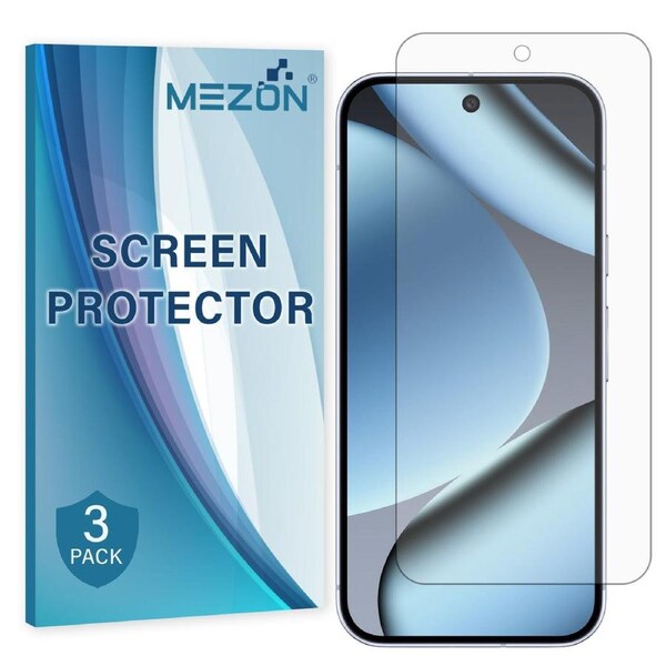 [3 Pack] Google Pixel 10 Pro Clear Screen Protector Film by MEZON – Case Friendly, Shock Absorption (Pixel 10 Pro, Clear)