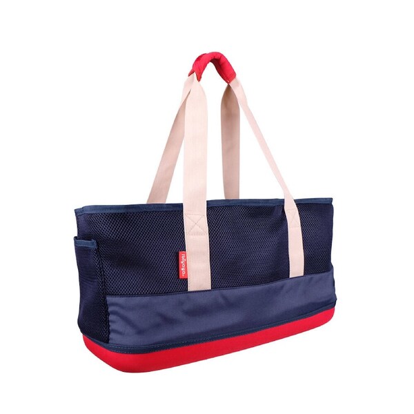 Ibiyaya Light Pet Carrier with Hardshell Base for Dachshunds & Long Pets Navy