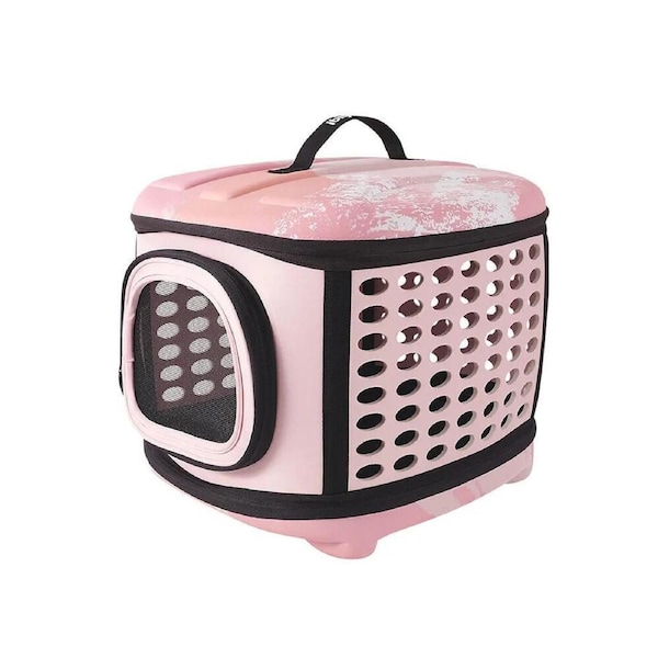 Ibiyaya Collapsible Travelling Pet Carrier for Cats & Dogs Pink Sunset