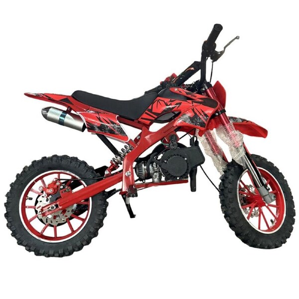 2025 New Red Mini Motor Dirt Bike Kids Pocket 2 Stroke Motorbike ATV Twin Exhaust Tip Toys 49cc
