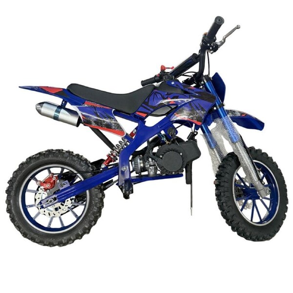 2025 New Blue Mini Motor Dirt Bike Kids Pocket 2 Stroke Motorbike ATV Twin Exhaust Tip Toys 49cc