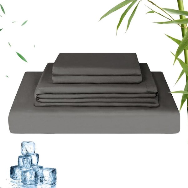 LINENOVA 2000TC Bamboo Sheet Set Ultra Soft Bedding Sets For All Year Comfort Single / Dark Grey