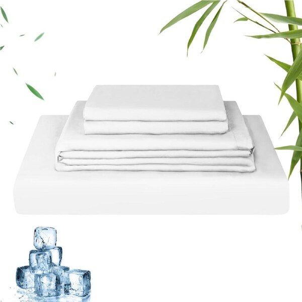 LINENOVA 2000TC Bamboo Sheet Set Ultra Soft Bedding Sets For All Year Comfort King Single / White
