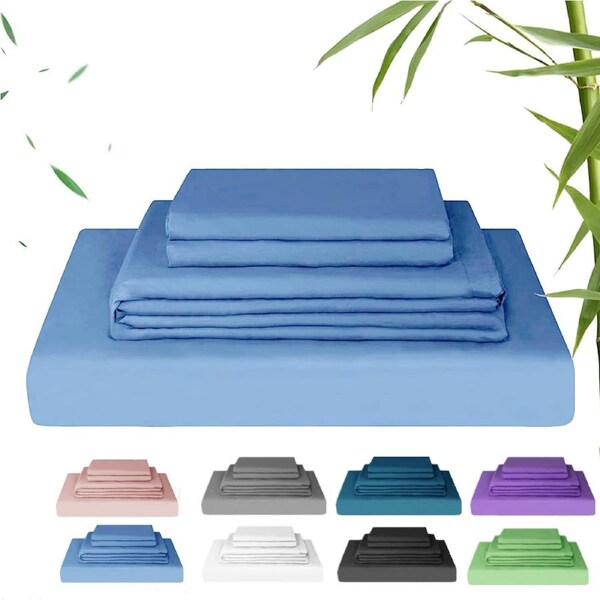LINENOVA 2000TC Bamboo Sheet Set Ultra Soft Bedding Sets For All Year Comfort Queen / Ocean