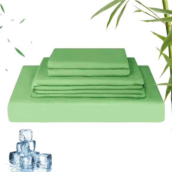 LINENOVA 2000TC Bamboo Sheet Set Ultra Soft Bedding Sets For All Year Comfort Queen / Avocado