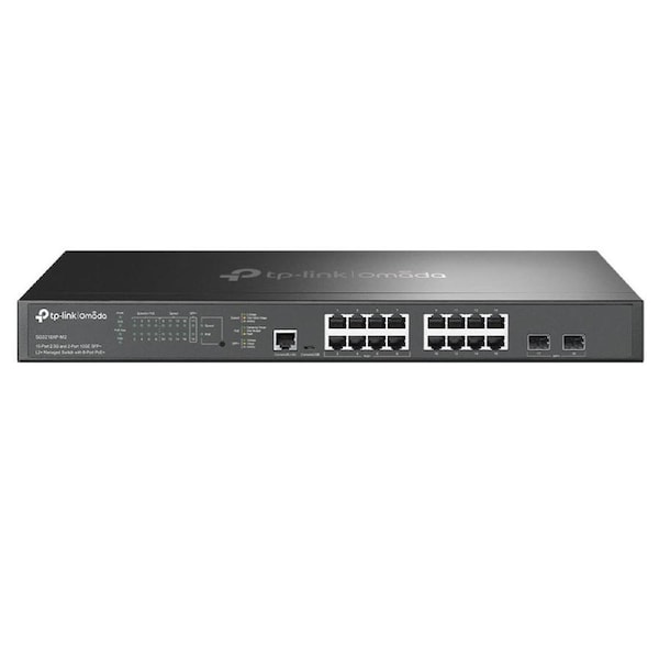 TP-Link SG3218XP-M2, Omada 16-Port 2.5G and 2-Port 10GE SFP+ L2+ Managed Switch with 8-Port PoE+, Integration with Omada SDN Controller,Static Routin