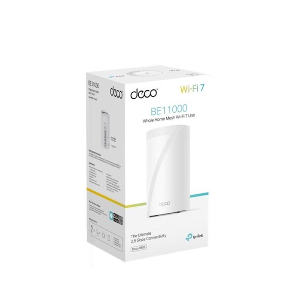 TP-Link Deco BE65 BE11000 Whole Home Mesh Wi-Fi 7 System (WIFI7), 574 Mbps at 2.4 GHz + 4320 Mbps at 5 GHz + 5760 Mbps at 6 GHz