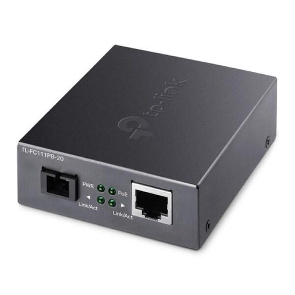 TP-Link TL-FC111PB-20 10/100Mbps WDM Media Converter with 1-Port PoE - IEEE 802.3u, 20KM, 1310 nm TX, 1550 nm RX